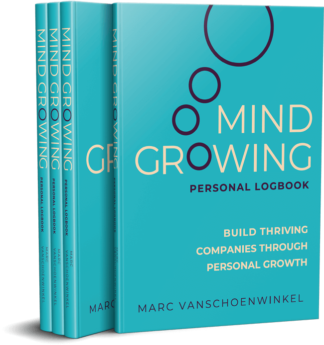 Cover of Mind Growing Personal Logbook blue with yellow text